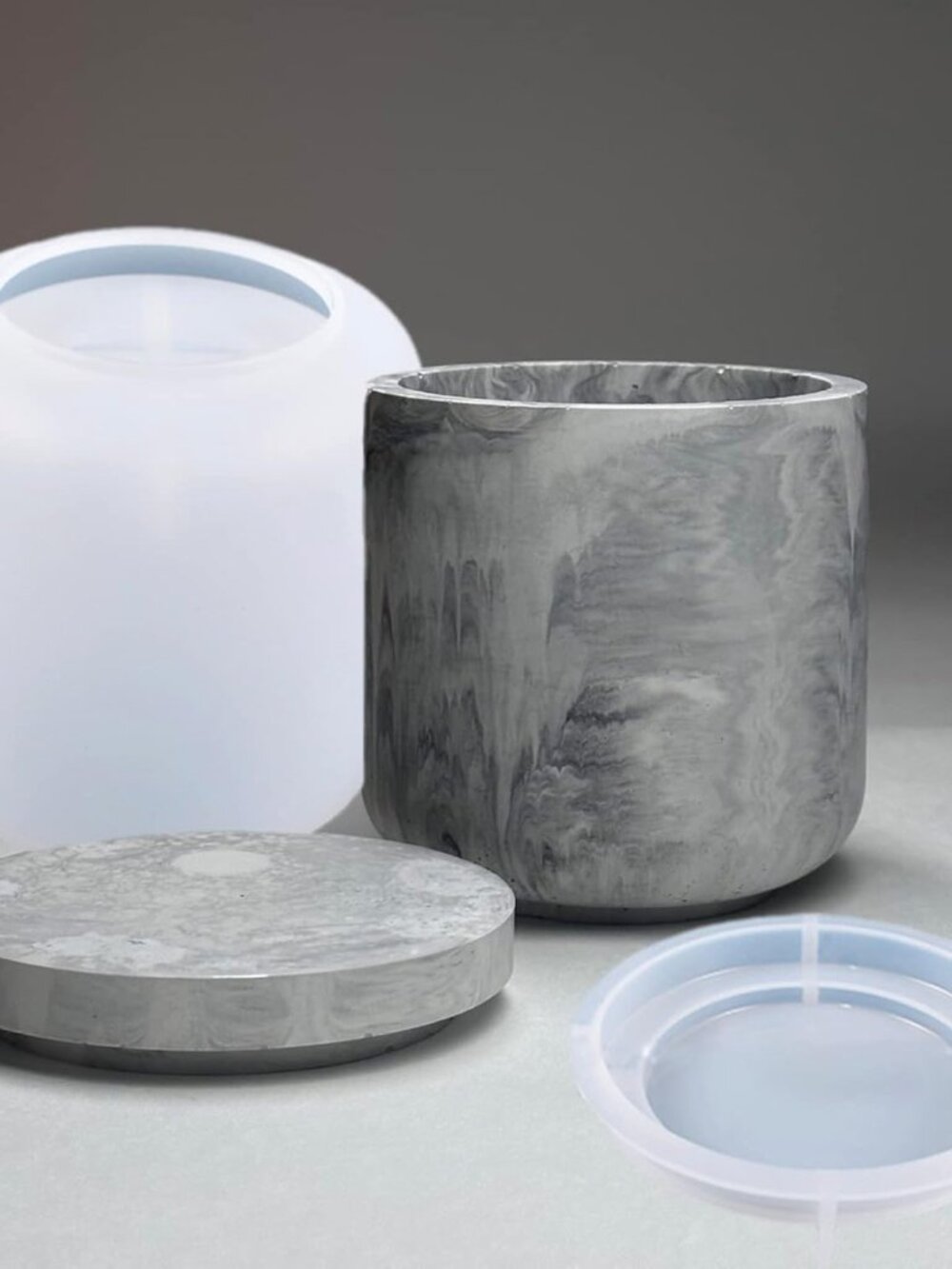 Storage Box with Lids Candle Jar Molds Set, Creative Silicone Candle Vessels Pot